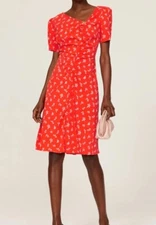Love Whit Dress Rent The Runway Orange Floral Midi Size Medium Comfort