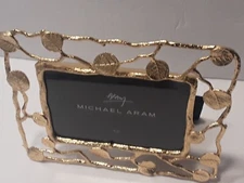 MICHAEL ARAM BOTANICAL LEAVE GOLD FRAM 4X6 NEW 