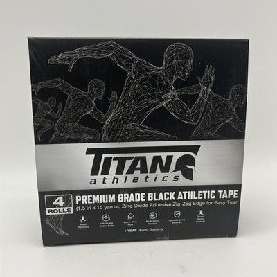 Titan Athletics Sports Tape Bundle, Black & Beige, Easy Tear, 6 Rolls