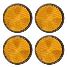 4 Pcs Round Rear Reflectors, Reflective Warning Reflector with M6 Screw Yellow
