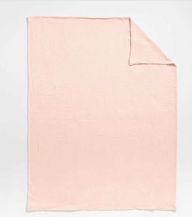 Crate and Kids Pink Duvet Cover 100% Super Soft Cotton Gauze Modern Chic TWIN