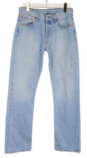 Jeans Levi's 501 Pour Hommes W32/L34 Bleu Clair Denim Coupe Droite À Bouton