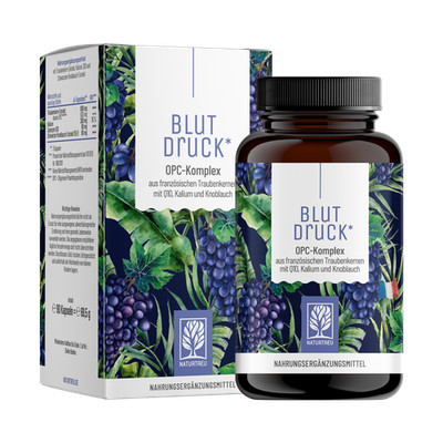 Blutdruck OPC Komplex Traubenkern Extrakt 90 Kapseln hochdosiert Q10 NATURTREU 