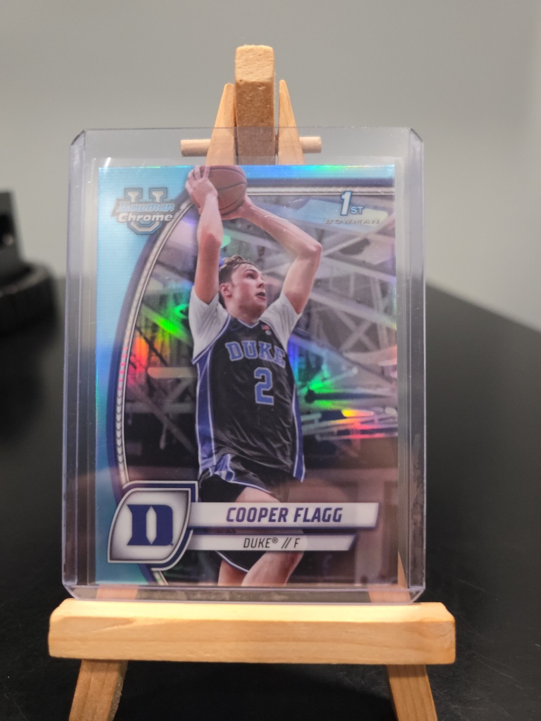 Cooper Flagg Bowman Chrome U 2024 Sky Blue Refractor SP #16
