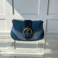 NWT CR737 Soho Shoulder Bag Upcycled Repurposed Denim Blue