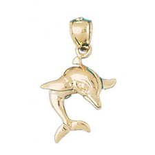 Dolphin Charm Pendant 14k Gold