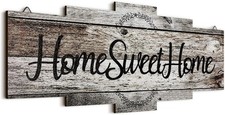 Home Sweet Home Sign, Rustic Wood Room Wall Decor, Farmhouse Plaque