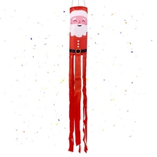 Luter Christmas Windsock Christmas Decorative Wind Banner Hanging Santa Claus...