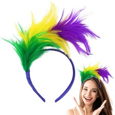 Mardi Gras Women's Headpiece Headbands - 20s 50s Feather Hat Tea Party