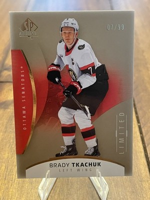 2025-26 SP Authentic - Brady Tkachuk #34 - Limited Gold 7/99 Jersey Number Match