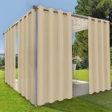 Waterproof Indoor Outdoor Curtains for Patio-Privacy Sun Blocking Grommet Cur...