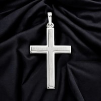 AnhäNger Kreuz 925 Sterling Silber Matt Mattiert KreuzanhäNger Silberkreuz