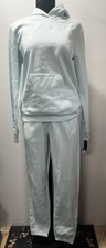 Adidas Track Suit Hoodie and Sweatpants Mint Light Blue Girls Size XL/16 NWT