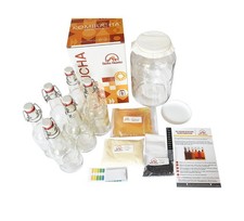 Deluxe Kombucha Starter Kit with Kombucha SCOBY  Starter Tea, Full Kombucha ...