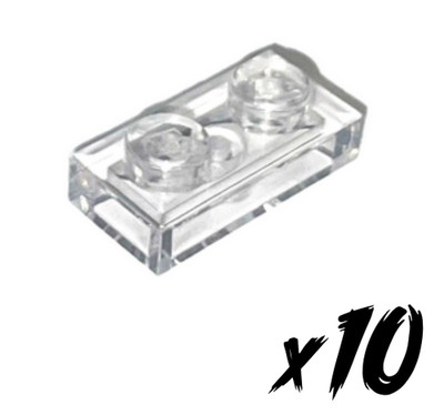 10x LEGO 3023   Platte 1x2 Platte plate   transparent   trans-clear