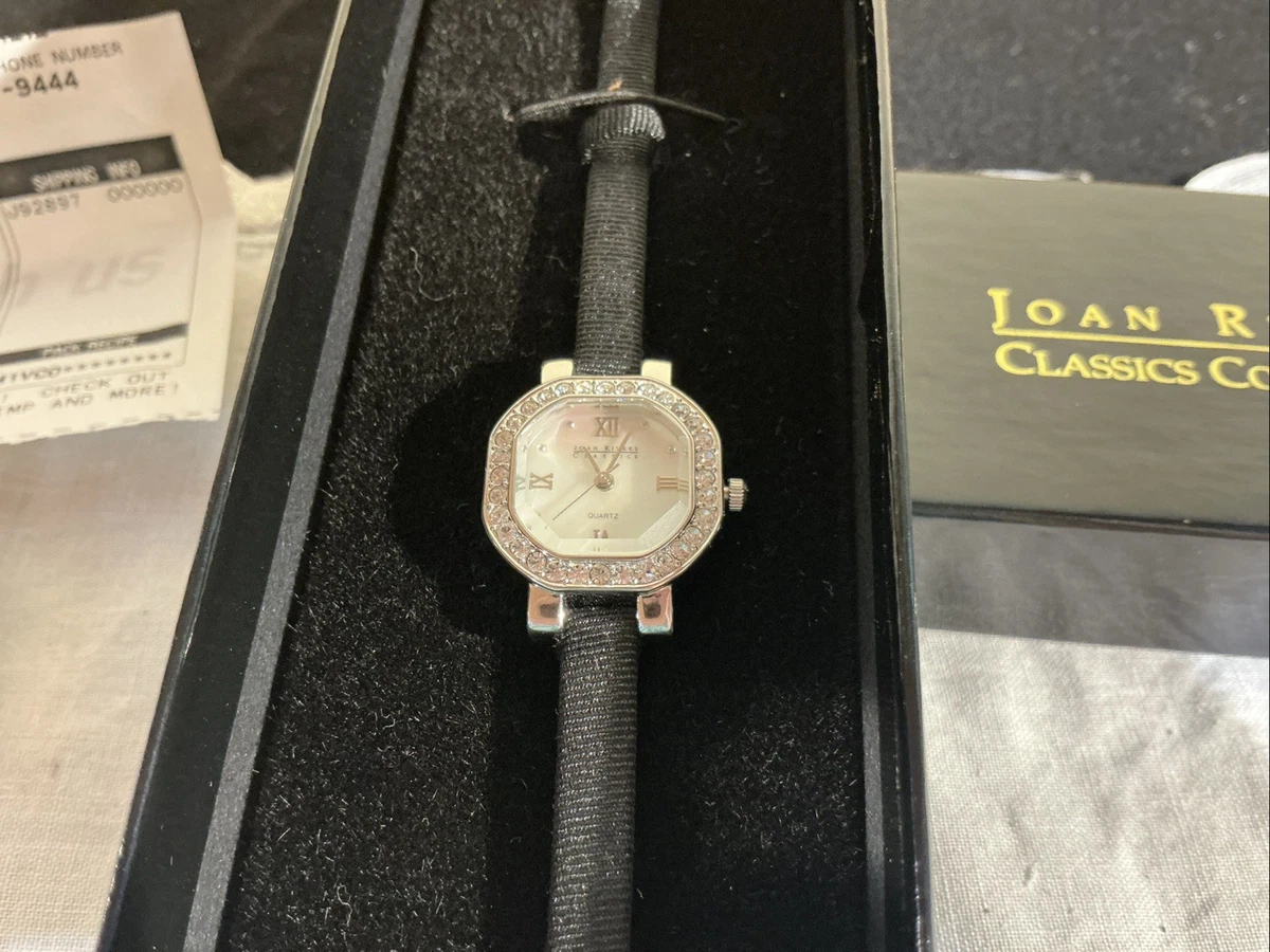 JOAN‎ RIVERS PURPLE  Band  WATCH CLEAR CRYSTALS NEW IN QVC BOX Joan Rivers Gold Plated Case Wristwatches for sale | eBay main image 3