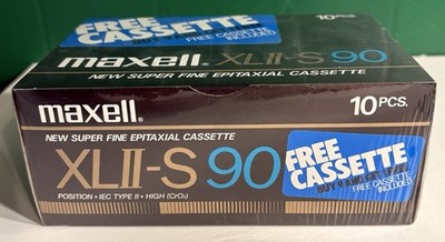Vintage Maxwell XLii-S 90 Cassettes Super Fine Expitaxial 10 Pack SEALED Japan