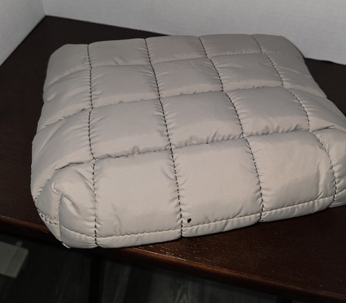 TARTE Puffy Makeup Bag in Slate Gray Quilted Cosmetic Bag 9x7 