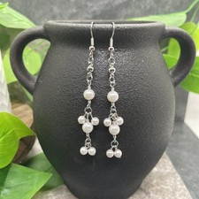 2.5 Silver-tone Stainless Steel Earring Set Drop Dangle New Free Ship B6509