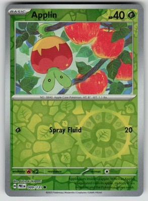 Applin 009/131 Reverse Holofoil SV: Prismatic Evolutions Lightly Played EN Po...