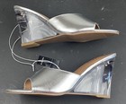 Torrid Heels Women 7.5 Transparent Wedge Mule Silver Open Toe Holiday Party NWT — photo 7