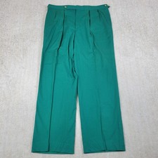 VTG 90s Ralph Lauren Pants Mens 38x32 Green Fairway Wide Leg Pleated Trouser USA