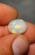 3.35 Ct Oval Opal Gemstone, Natural Ethiopian Welo Fire AAA Loose opal Cabochon