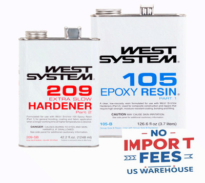 WEST SYSTEM 105B/209B 105-B Epoxy with 209-SB Slow Hardener, 1.3 Gallon Kit