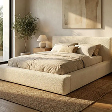 Nuovo 2026 Teddy Zen Boucle letto contenitore opzionale dimensioni UK - 35 pollici testiera