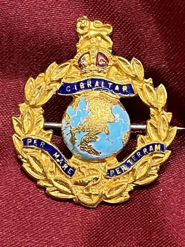 Lovely WW1/2 RM Royal Marines Enamel sweetheart Brooch w/fixing