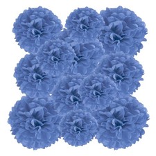 Paper Pom Poms Set, 12 Pcs Paper Flower Ball Kit 3 Size for Birthday Bachelor...