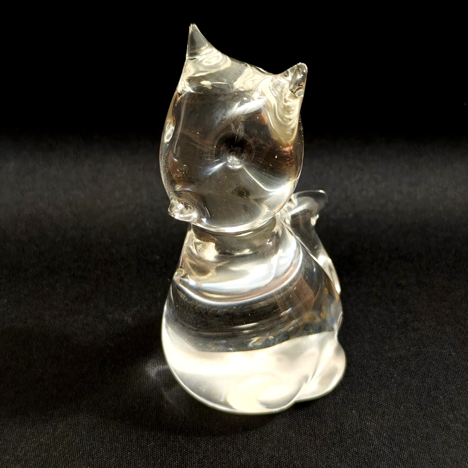 Vintage Emerald Green & Clear Art Glass Bunny Cat Turtle Bird Squirrel Figurines - Image 2 of 4