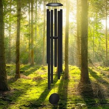 66" Extra Large Wind Chimes Outside Deep Tone 6 Thick Bold Aluminum Tubes