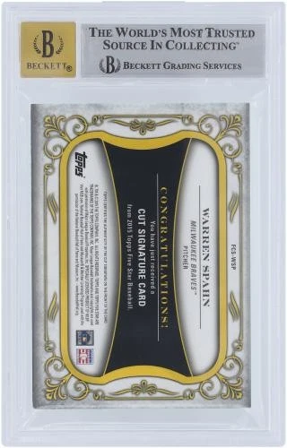 Warren Spahn Braves Signed 2015 Topps Five Star #FCS-WSP #1/1 BGS 8.5/10 Card - Image 2 of 4