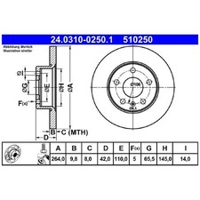 2x Bremsscheibe hinten für Opel Meriva A X03 B S10 Zafira T98 A05 | 26225862