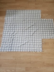 Gray and White Terrycloth Fabric 45  x 37 In