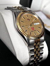 Rado Purple Horse Gold Dial Day Date Overhauled Automatic Watch 36MM Steel Gold