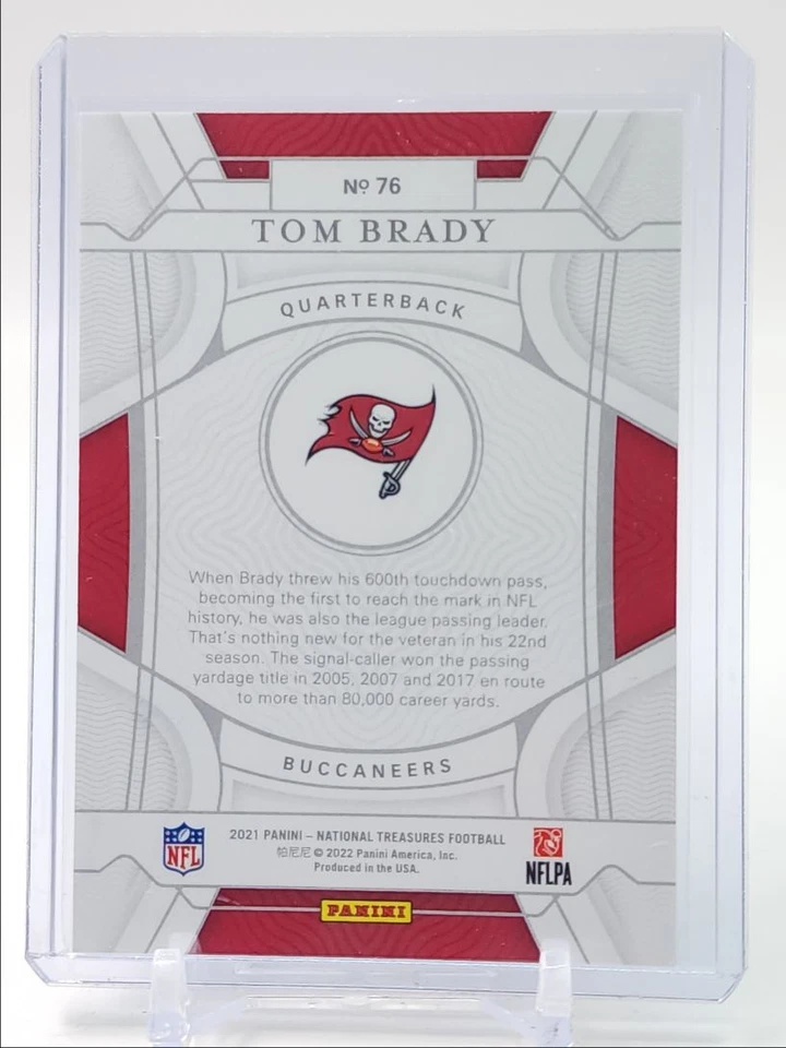 TOM BRADY 2021 NATIONAL TREASURES FOOTBALL GOLD BUCCANEERS /35 Q2756 - Image 2 of 2