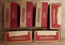 $25- Sealed Box Of Pennies- 50 Rolls- Unknown Years/Dates 🔥🔥🔥