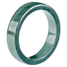 Real Grade A 100 Natural Blue Jade Jadeite Band Men Women Square Ring Us:6-9