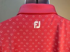 FootJoy FJ Men's pink  white rain or shine s/s golf polo shirt XL EUC