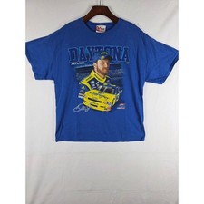 Chase Authentics Dale Earnhardt Jr & Sr Daytona 2010 Blue Graphic T-Shirt Mens L