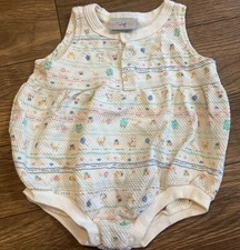 Vintage Baby Sonoma Baby Girl All Over Print Romper Made In USA Size 6-9 Months