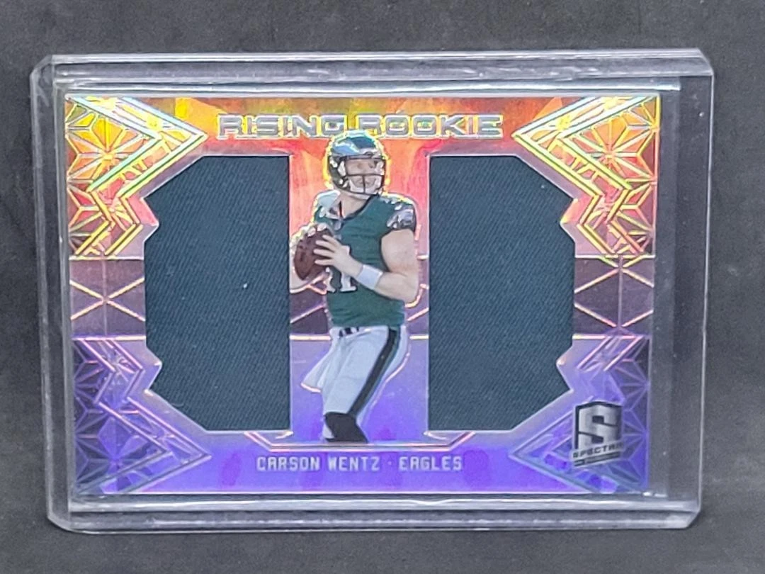 Carson Wentz Panini Spectra Rising Rookie Materials #2 Base