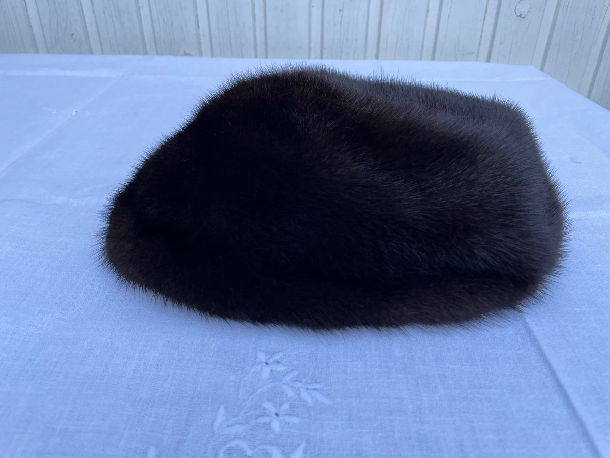 Nerz Pelz Kappe Pelzhut Pillbox Hut Modellhut one Size 60er Jahre