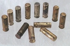 lot of 11 Vintage Mini Metal Lipstick Tube /case Samples used Pink Red Blue Rose