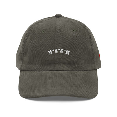 MASH 4077 Black and Navy Vintage corduroy cap