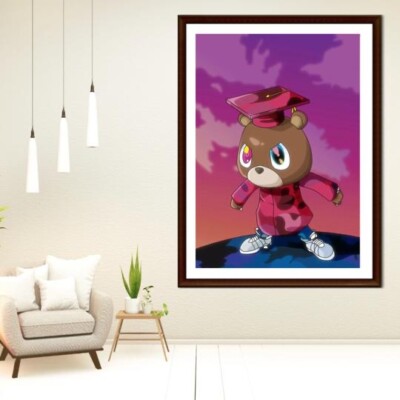 Kanye West Graduation Bear Poster Canvas Wall Art Home Decor