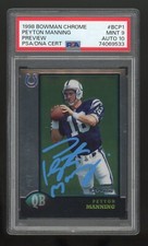 1998 Bowman Chrome Peyton Manning Mint 9 Auto 10 PSA/DNA Certified