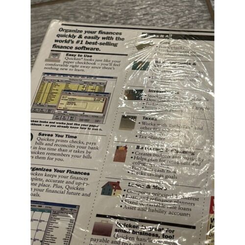 Intuit Quicken Microsoft Windows 95 Version 4 3.5" Floppy Disks Finances New - Afbeelding 3 van 11